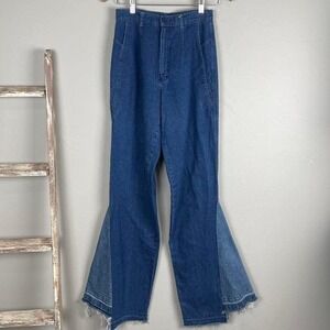 Vintage 70s USA Rockies Womens Denim Bellbottom Custom Jeans 27x36